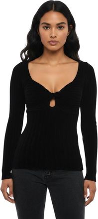 Msgm Black Sweet Heart Neck Top