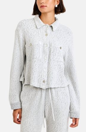 Bella Dahl Cozy Pocket Button Down In Winter Storm