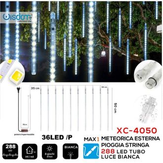 Trade Shop Trade Shop - Luminosa Natalizia 288 Led Effetto Meteorica Piogia Luce Bianca Xc-4050