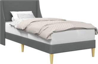vidaXL Estructura De Cama Con Cabecera Gris Oscuro 90 X 190 Cm Tela Vidaxl