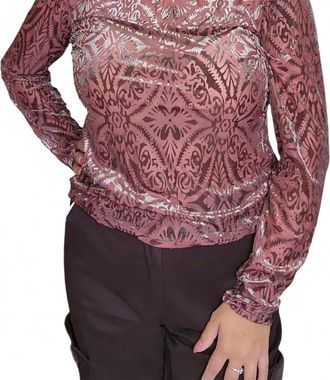 Papillon Burnout Texture Top In Rose