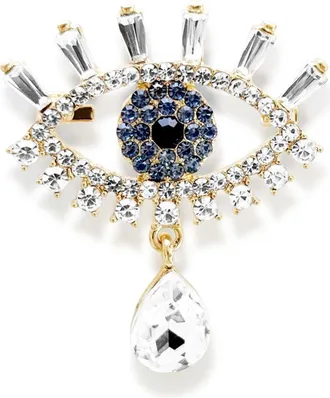 Hzmer Jewellery evil eye brooch - women - Crystal/Rhinestone/Steel - One Size - Gold