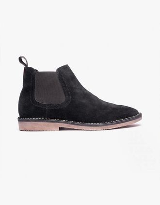 Hush Puppies Mens Hush Puppies SHAUN Mens Suede Chelsea Boots Black - Size: 12