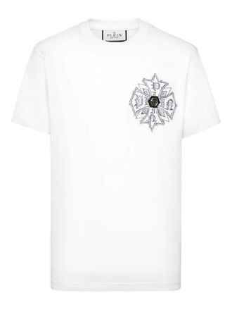 Philipp Plein logo-appliqué T-shirt - men - Cotton - M - 01 white