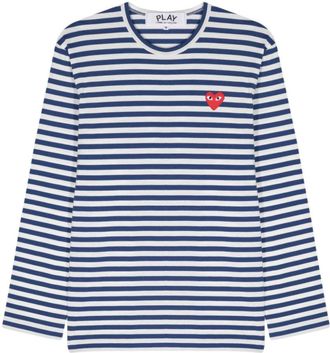 Comme Des Garçons Blue White Striped T-shirt