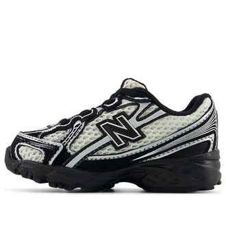 New Balance (TD) New Balance 740 Bungee Lace Black Rabbit Fur Gray I7404RZ
