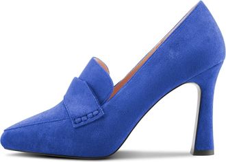 Castamere Women Stiletto High Heel Close Pointed Toe Pumps Court Shoe Slip-on Office Party Clear Cute Shoes 10 CM Heels Royal Blue 5 UK