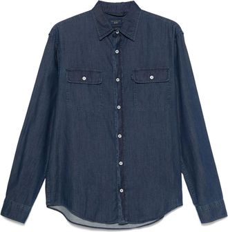 Paul & Shark Blue Classic Collar Long-Sleeve Cotton Shirt