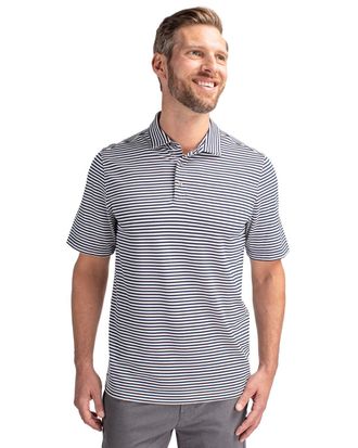 Cutter & Buck Virtue Eco Pique Stripe Recycled Mens Polo Shirt
