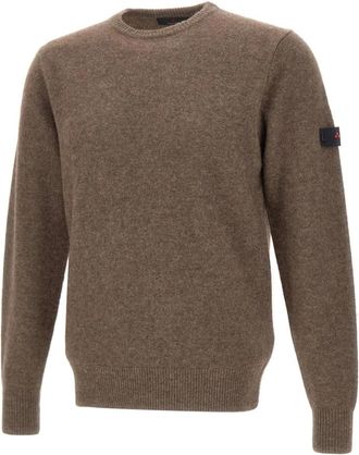 Peuterey Gediz Sweater - Heren - Ronde hals truien - Bruin - L - Wol - Truien & Vesten