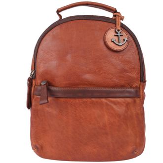 Harbour 2nd Cityrucksack HARBOUR 2ND Carissa, Damen, Gr. B/H/T: 22cm x 9cm x 27cm, braun (cognac), Rindsleder, Rucks&auml;cke Cityrucksack, Freizeitrucksack Arbeitsruc