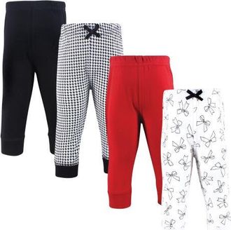 Hudson Baby 4Pk Collection of Versatile Pants Bottoms in Houndstooth Bows at Nordstrom, Size 5T