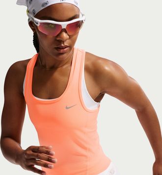 Nike Womens Tempo Dri-FIT Cropped Mesh Tank Top in Orange | IF1480-852