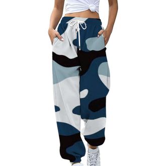 Generic High Waisted Casual Baggy Joggers Pants, Ladies Tracksuit Bottoms Short Leg Soft Comfort Ladies Jogging Bottoms with Pockets Camouflage Trousers Women