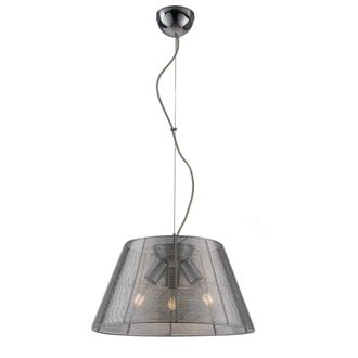 Luce-Ambiente-Design Suspensi&oacute;n Spriz en Aluminio Plata con Difusor de Rejilla