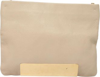 Jimmy Choo London Beige Leather Shoulder Bag (Pre-Owned)