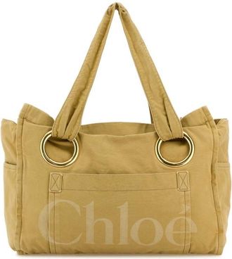 Chlo&eacute; Mustard Canvas Shopping Bag