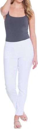 Multiples Pull-On Ankle Pants With Front And Back Pockets In White