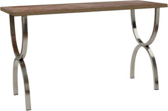 Premier Housewares Interiors by Premier Rustic Wood Top Console Table, Rectangular Console Table, Wood and Metal Console Table, Wood Console Table