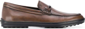 Tod's Loafers met dubbele T - Bruin