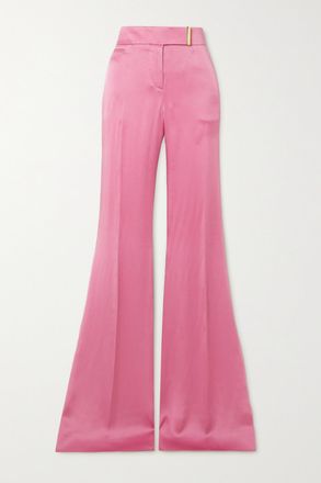 Tom Ford Pantaloni A Gamba Larga In Raso - Rosa
