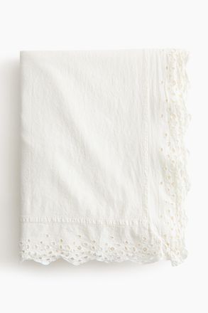 H&M Tischdecke mit Broderie Anglaise - White