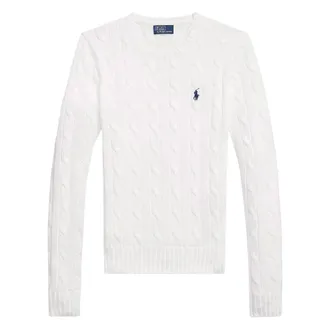 Polo Ralph Lauren Round-neck Knitwear, female, White, Size: XS Round-neck Knitwear