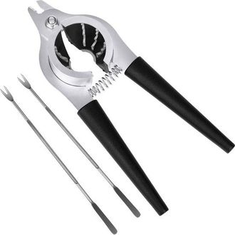 OEM Cascanueces Robusto Para Todo Tipo Nueces, Cascanueces Acero Inoxidable F&aacute;cil Usar Nueces Pecanas Otras Nueces, Mango Antideslizante, Color Negro