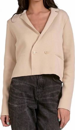 Elan Sweater Jacket With Lapel In Natural
