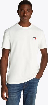 Tommy Jeans T-Shirt TOMMY JEANS TJM REG BADGE TEE EXT, Herren, Gr. XXL, beige (ecru), Single Jersey, Obermaterial: 100% Baumwolle, unifarben, Basic, regular fit h