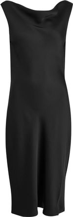 Norma Kamali Draped Satin Midi Dress - Black - L (UK14 / L)