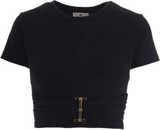 Elisabetta Franchi T-shirts - Dames - T-shirts - Zwart - S - Katoen - Tops