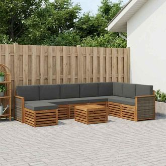 vidaXL Vidaxl Set Di Divani Da Esterno 7 Pz Naturale E Antracite