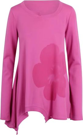 Rundholz Asymmetrisch jersey met bloemenprint - Roze