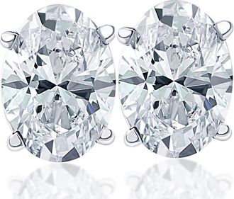Pompeii3 Oval Diamond Studs 14k Gold Lab Grown