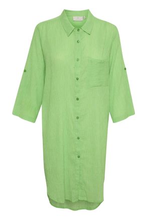 Kaffe Womens Kavivian Shirt Dress 3/4 Blouse, Poison Green/Chalk Stripe, 8 (XS)