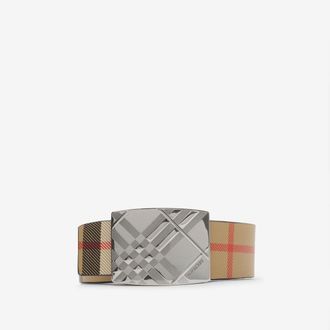 Burberry Reversible Engraved Check Belt