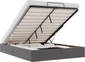 vidaXL Estructura De Cama Otomana Sin Colch&oacute;n Gris 140x200 Cm Vidaxl