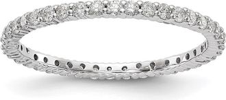 Diamond2Deal 14k Gold 1/2 Ct Lab Grown Diamond eternity Wedding Band Ring Clarity VS, Color G-H