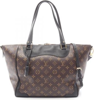 Louis Vuitton Black Brown Noir Coated Canvas Leather Handbag Tote Bag (Pre-Owned)