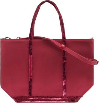 Vanessa Bruno Handbags, female, Red, Size: ONE SIZE Canvas S Zipped Cabas Tote