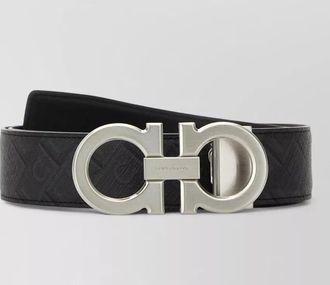 Ferragamo dual strap belt adjustable length metal hardware