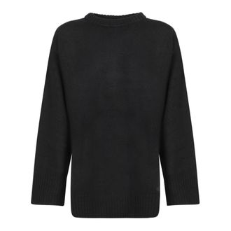 Loulou Studio Safi Sweater - Dames - Ronde hals truien - Zwart - S - Wol - Truien & Vesten
