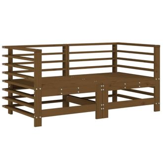 Berkfield Home Beautiful Corner Sofas with Cushions 2 pcs Honey Brown Solid Wood Pine