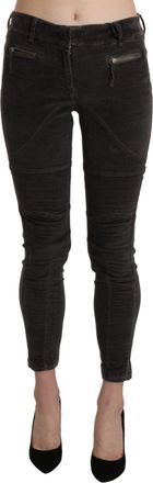 Ermanno Scervino Brown Velvet Capri Cropped Cotton Womens Pants