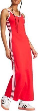 adidas Originals Adicolor 3-Stripes Maxi Dress in Better Scarlet/White at Nordstrom, Size Small