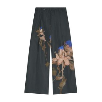 Dries Van Noten Wide Trousers, male, Green, Size: L Mens Pilan Casual Pants