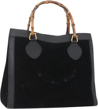 Gucci Pre-owned Vintage Handtas - Dames - Vintage Handtas - Zwart - ONE Size - Su&egrave;de - Vintage