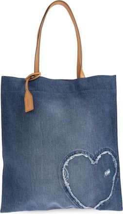Moschino Tote Bags, female, Blue, Size: ONE SIZE Denim Shopper Bag