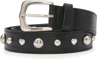 Fabienne Chapot Play Of Studs Cintur&oacute;n de Cuero - Accessories - Mujer - Negro - 105 CM